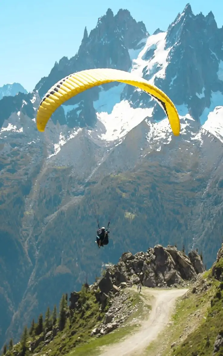 View of the Ganga valley from a paraglider