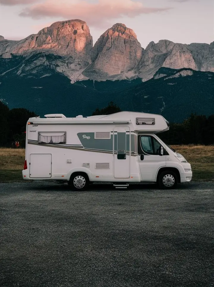 Caravan parked on a Himalayan road